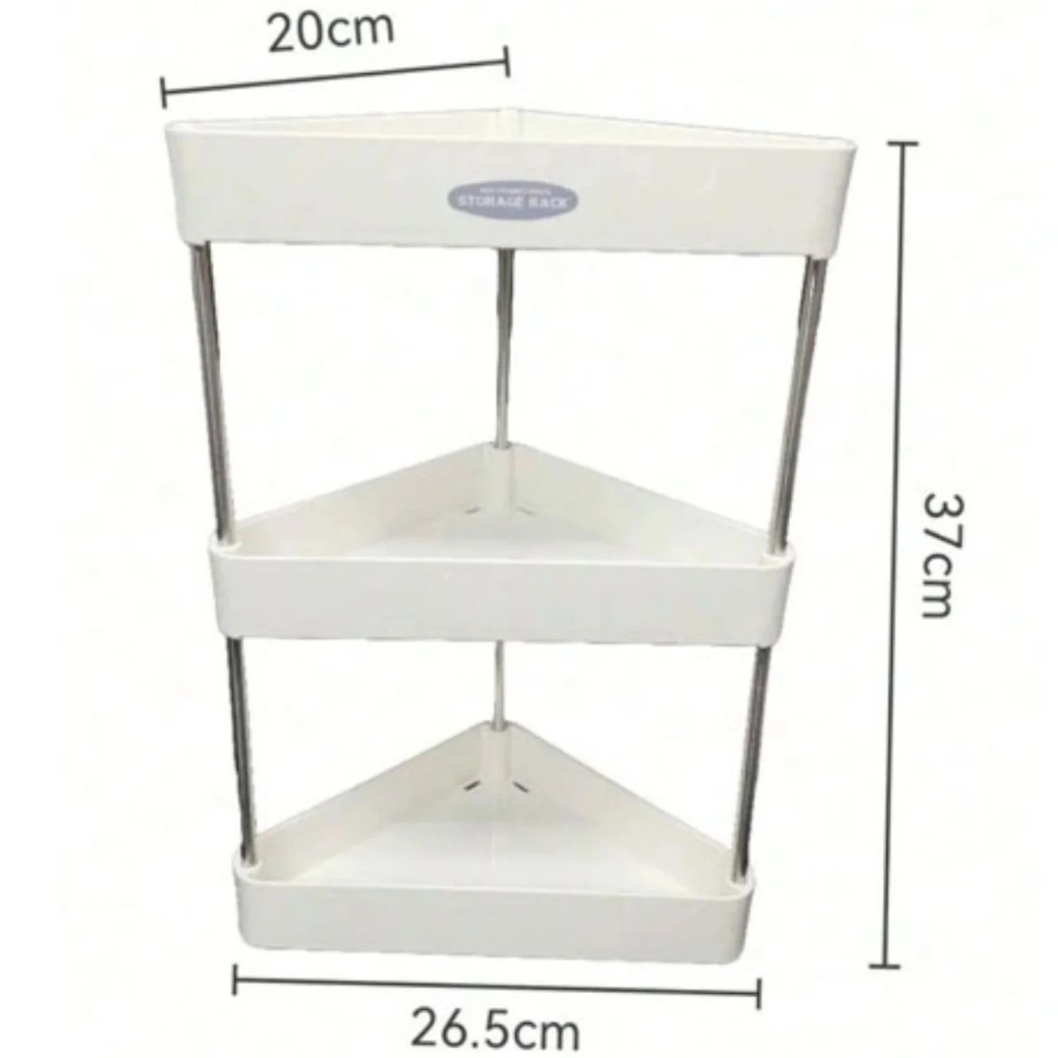 Estante Esquinero Multifuncional 3 Niveles Blanco 20X37x26.5 Cm Repisa Ideal Para Cocina, Baño, Oficina.  Organizador Multifunción - Image 3