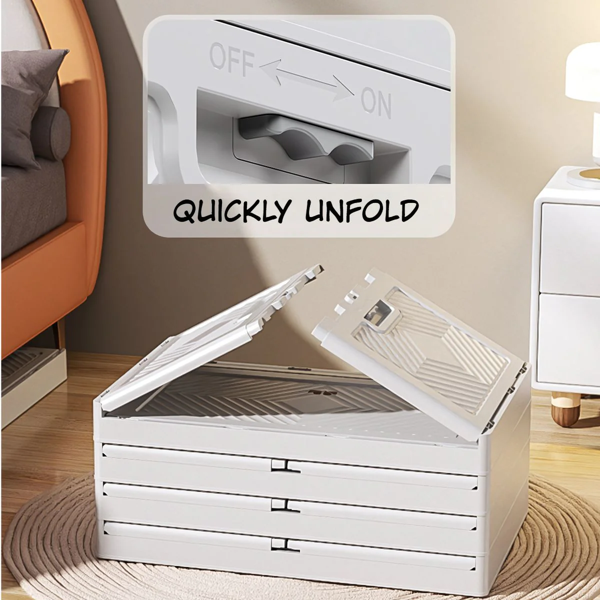 Estante Organizador Modular Plegable Con Ruedas Y Puertas Transparentes. Armario Desmontable Para Almacenamiento (50 Cm De Ancho). Cajones Apilables. - Image 5