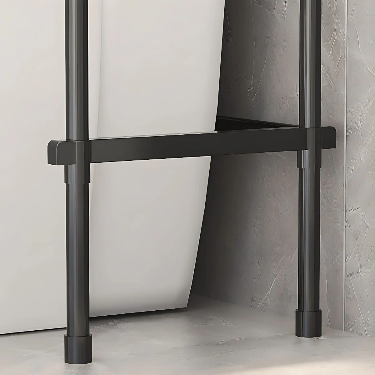 Estante Organizador Para Baño Sobre Inodoro De 3 Niveles. Mueble Repisa Para Almacenamiento. Color Negro. 149X45.3X26cm - Image 3