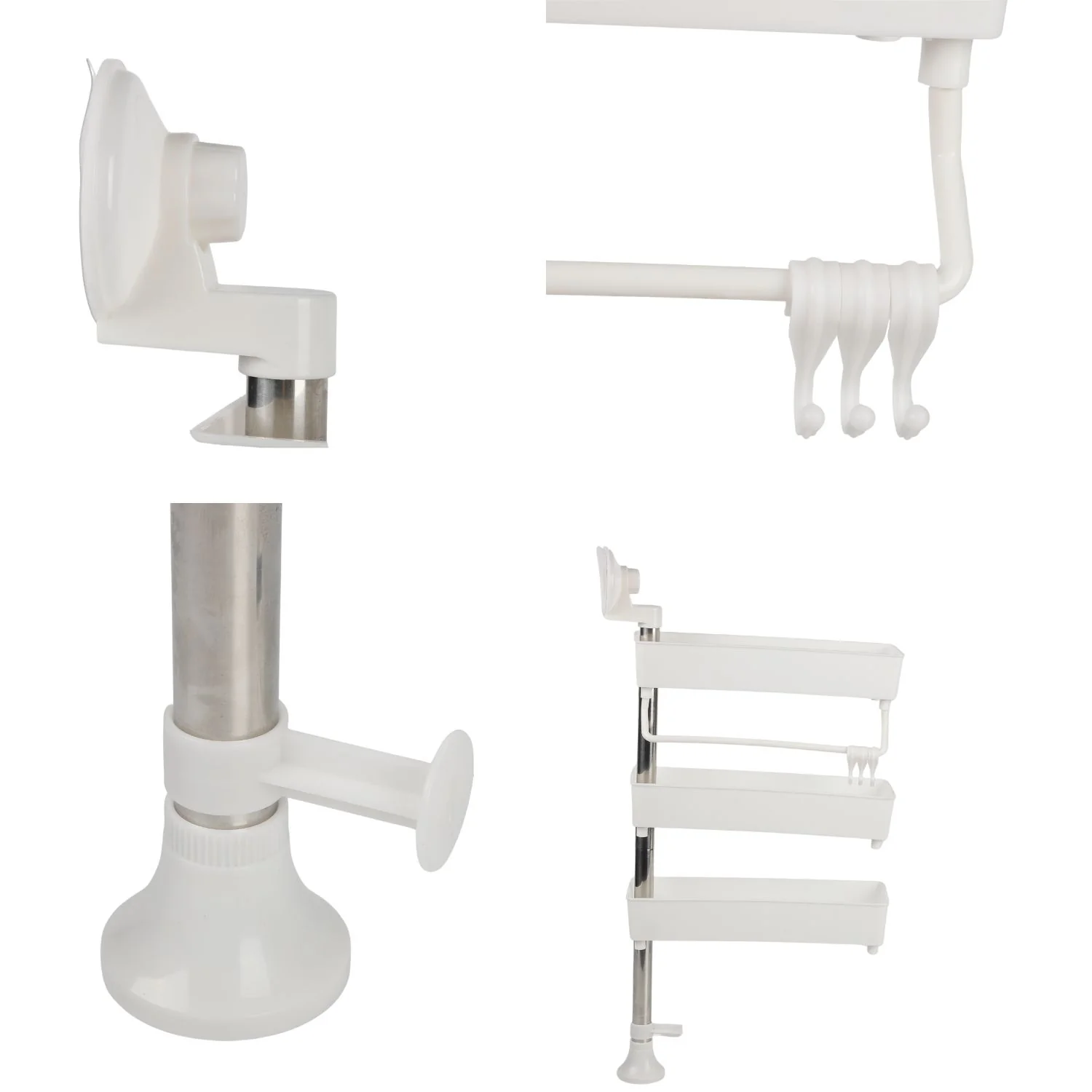 Estante Repisa De Almacenamiento 32.5X10 Cm Color Blanco De Plástico Para Uso En Cocina, Baño O Tocador. Organizador Rack Multifuncional. - Image 3