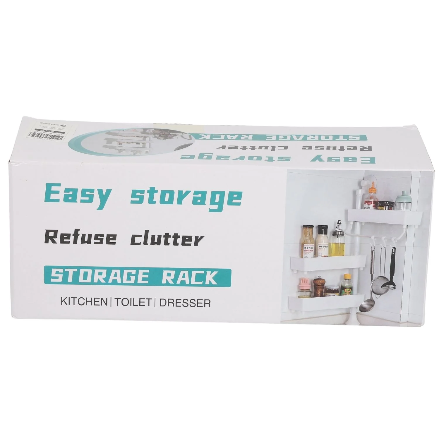 Estante Repisa De Almacenamiento 32.5X10 Cm Color Blanco De Plástico Para Uso En Cocina, Baño O Tocador. Organizador Rack Multifuncional. - Image 4