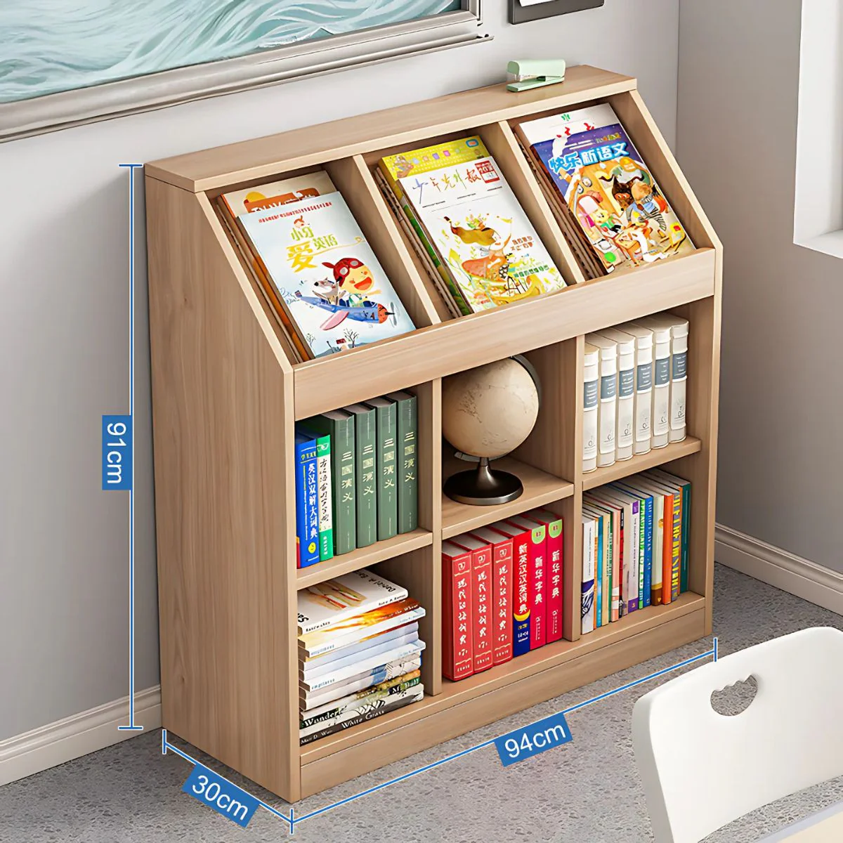 Estantería De Madera (94X30x91cm) Con Repisas Abiertas Para Libros, Revistas Y Decoración. Librero Organizador. Mueble Con Compartimientos.