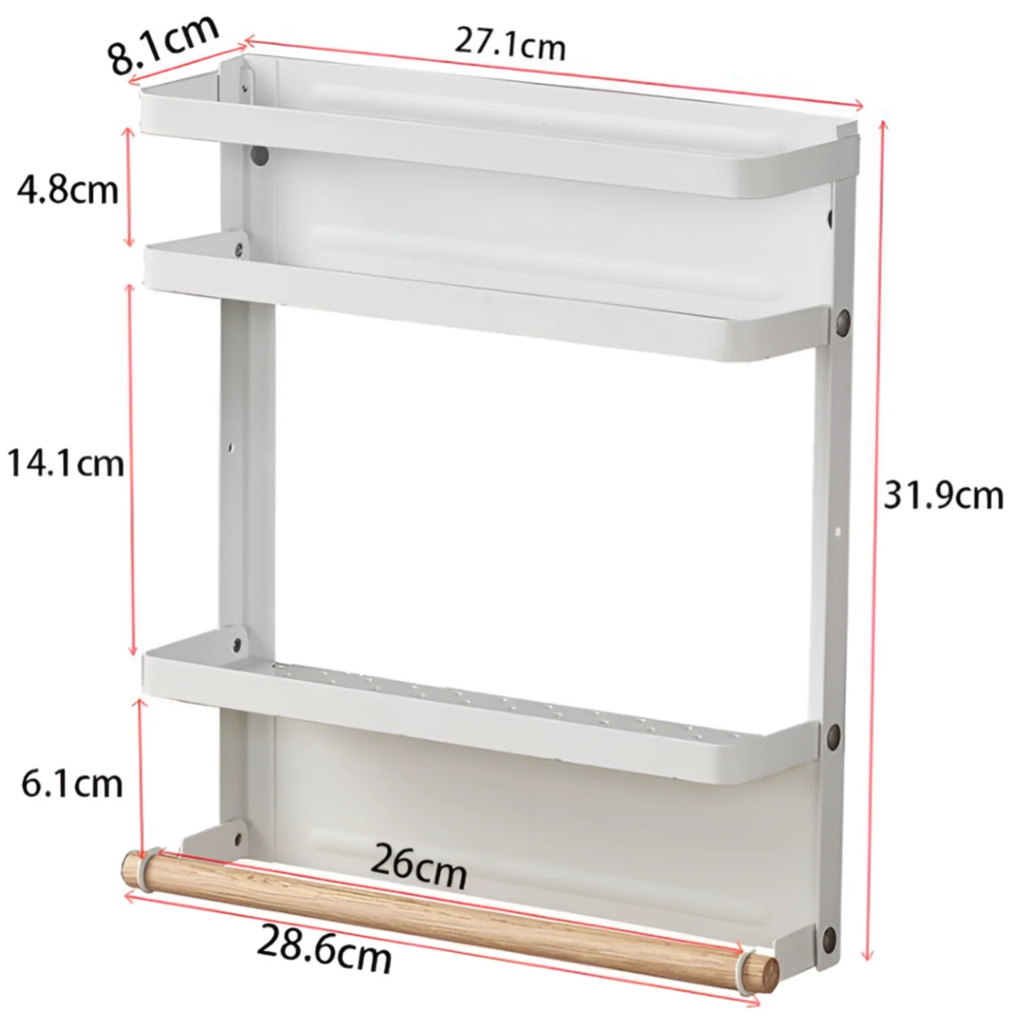 Repisa Organizadora Desmontable Magnética Del Hogar. Color Blanco. - Image 4