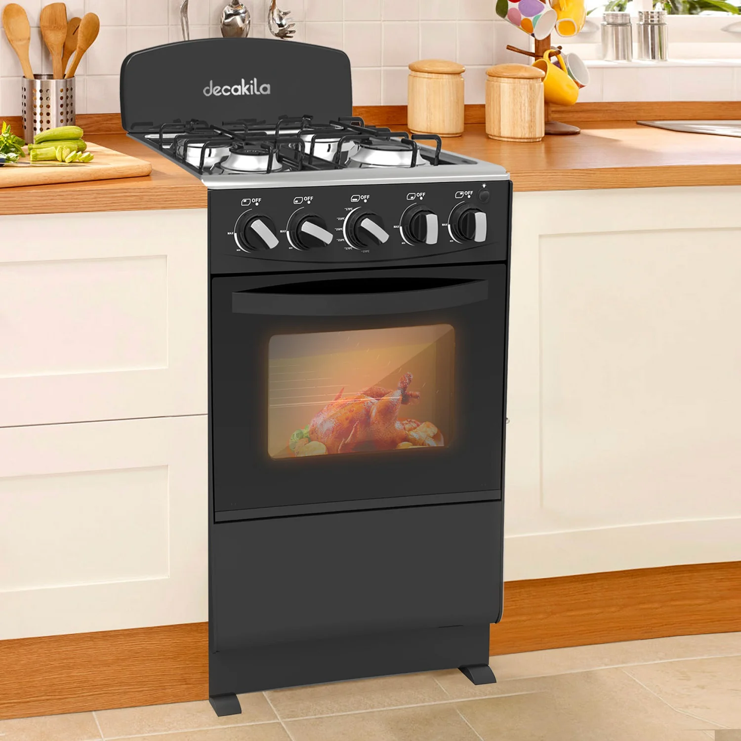 Estufa 20" A Gas Con Horno 50L  Con 4 Quemadores Para Cocina - Image 2