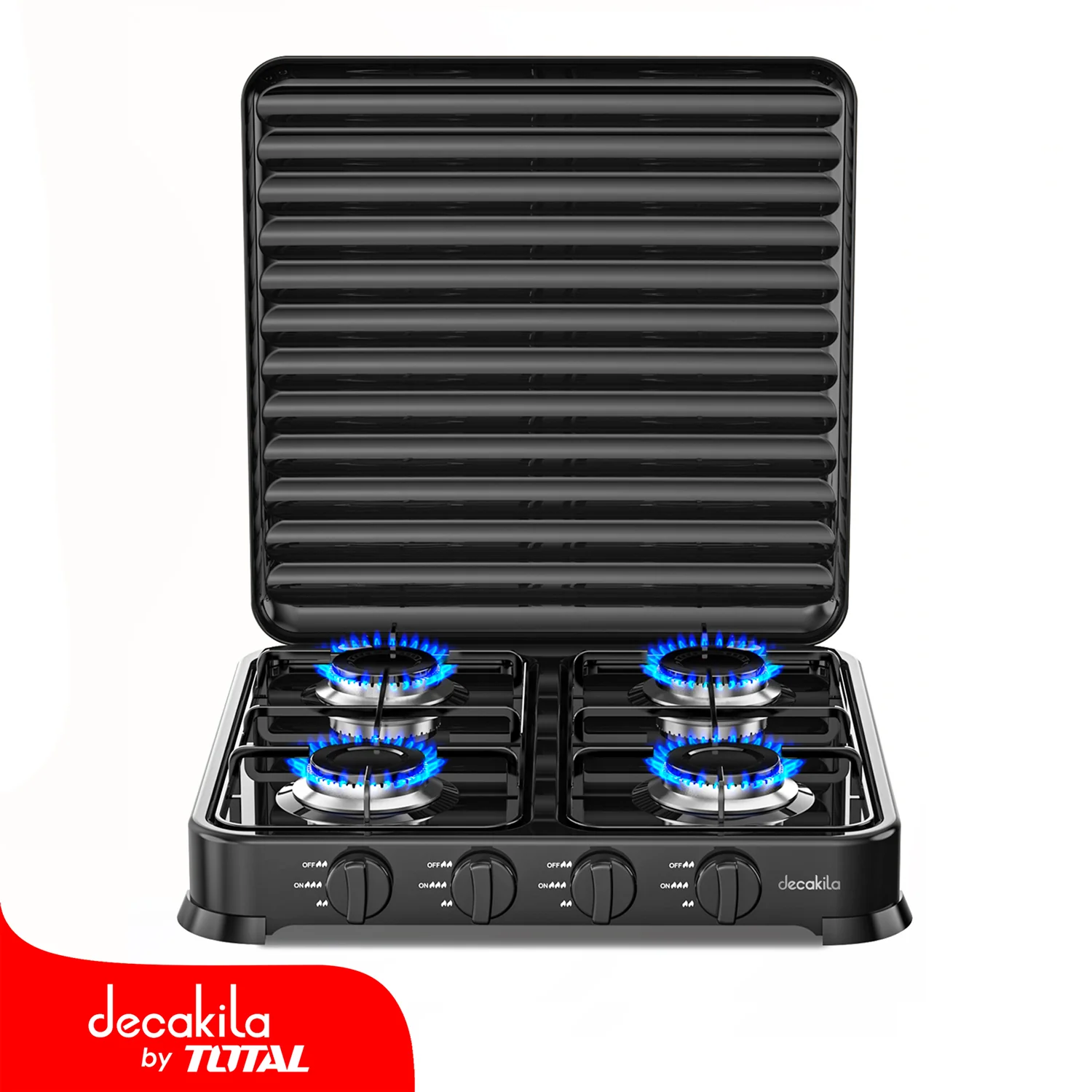 Estufa De Gas Portátil De Cuatro Quemadores, 2.2Kw Cubierta De Hierro Antideslizante. - Image 3
