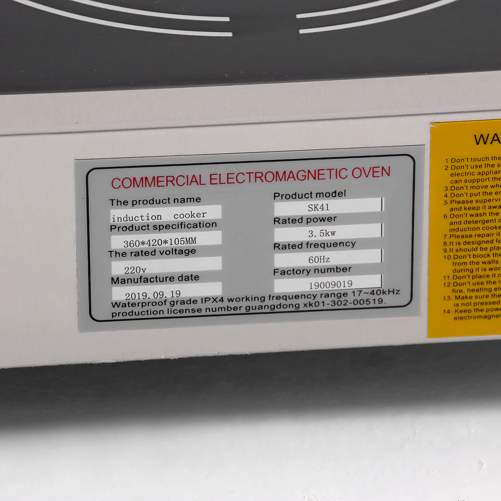Estufa De Induccion Electrica Voltage:220-240/ 60Htz 3.5 Kw. Diseño Delgado 360*420*105Mm. - Image 4