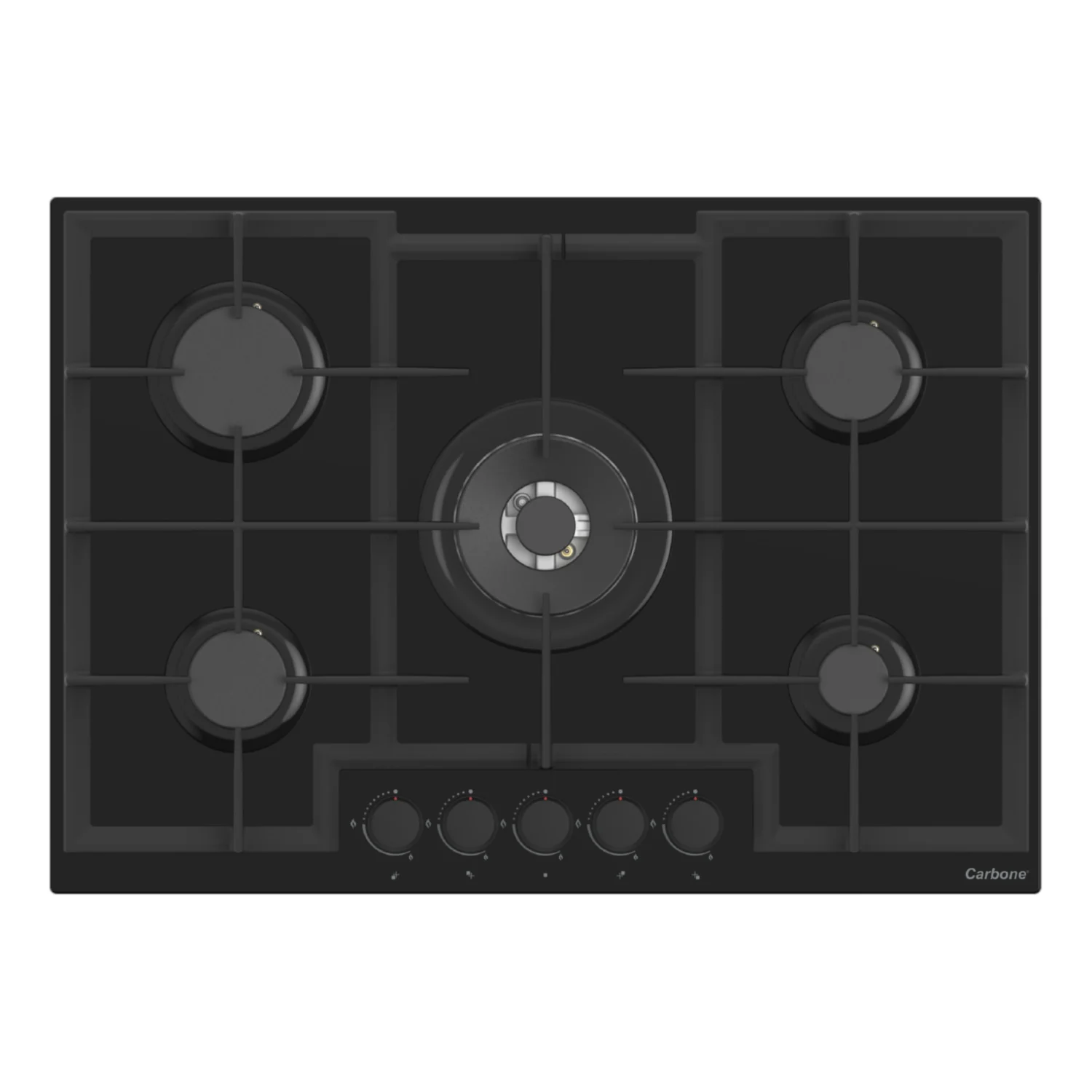 Estufa Empotrable 76 Cm BL Vidrio Templado Negro, 5 Quemadores SABAF + Wok 5Kw, 110V - Image 3