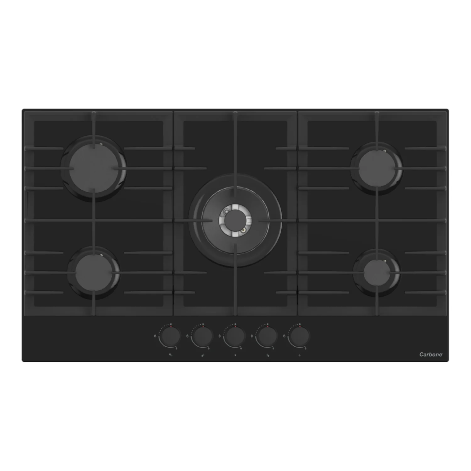 Estufa Empotrable 90 Cm BE Vidrio Templado Negro, 5 Quemadores SABAF + Wok 5Kw, 110V - Image 3