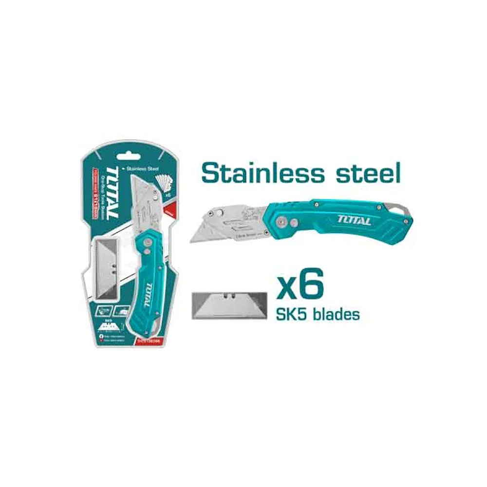 Exacto Plegable Con Mango De Aluminio. Con Cuchillas De 61 X 19 Mm. Con 6 Cuchillas De Repuesto SK5. - Image 2