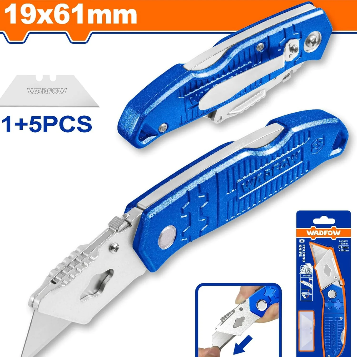 Exacto Plegable Con Mango De Plástico. Con Cuchillas De 19 X 61Mm. Con 5 Cuchillas - Image 2