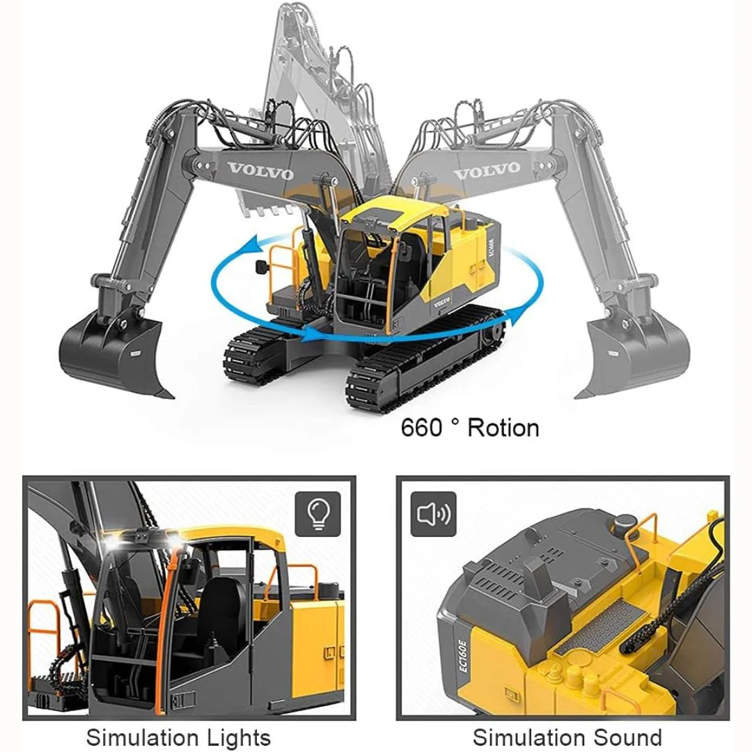Excavadora 3 En 1 A Control Remoto. Juguete Para Niños. Con Accesorios Intercambiables Y Rotación 660°. - Image 3