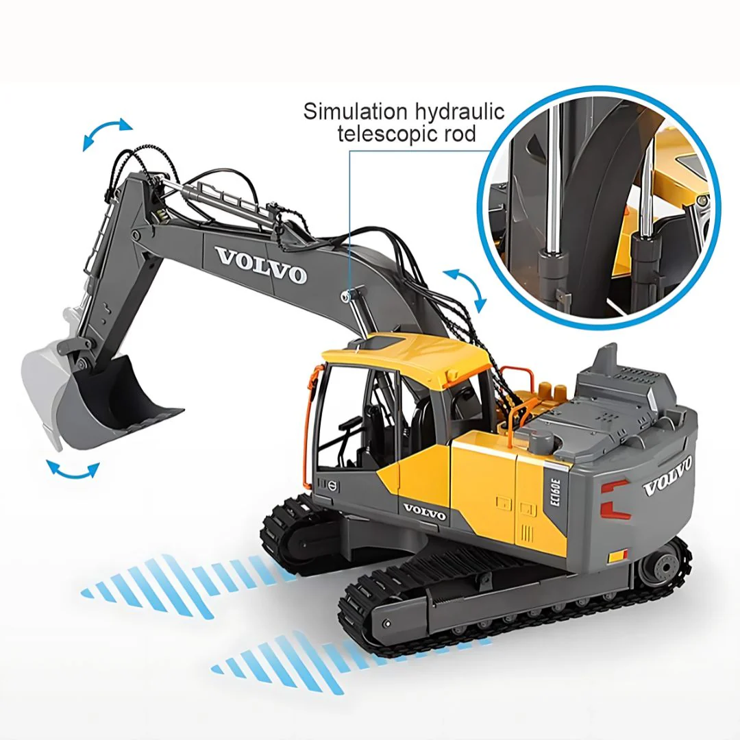 Excavadora 3 En 1 A Control Remoto. Juguete Para Niños. Con Accesorios Intercambiables Y Rotación 660°. - Image 4