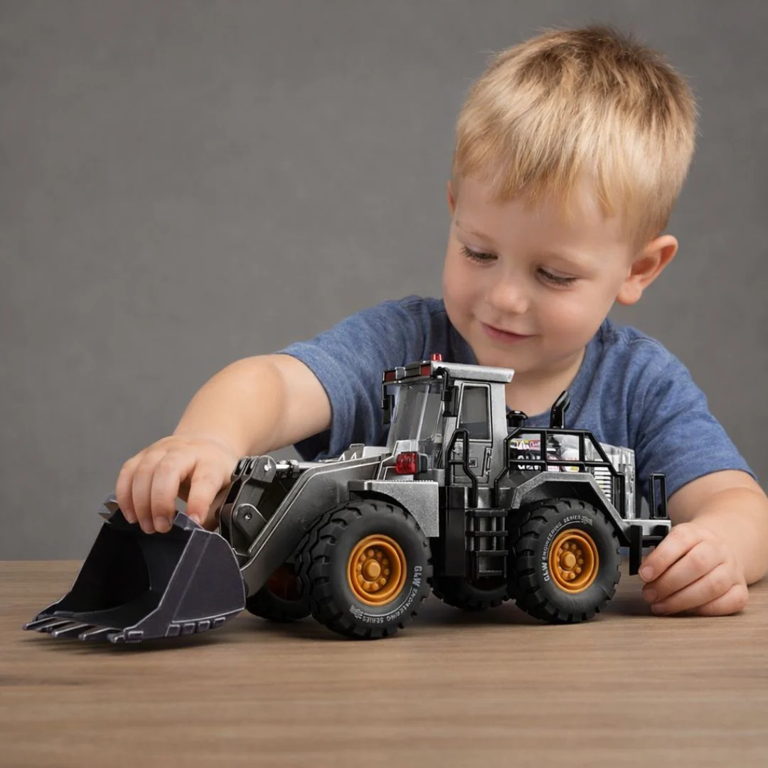Excavadora Buldócer Con Pala Móvil. Juguete Vehículo De Construcción Para Niños. Bulldozer Con Luces. 27.5X10.7X8.4 Cm.