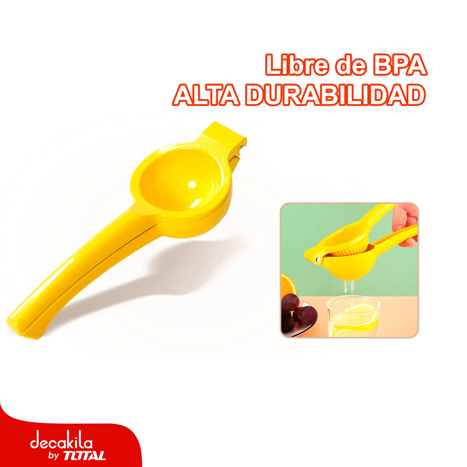 Exprimidor De Limones. 175G Alta Durabilidad. Fácil De Usar Y Guardar. Libre De BPA.