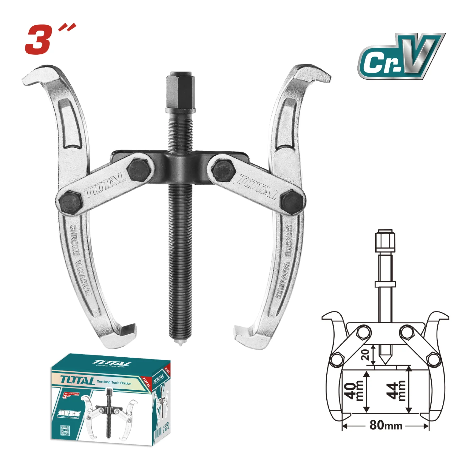 Extractor De 2 Mandibulas De 3". Maxima Fuerza 2000 Kg Cr-V, Tratamiento Termico. - Image 2