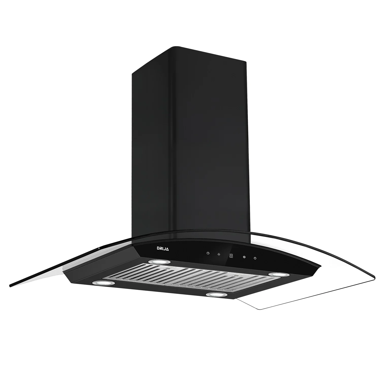 Extractor De Grasa Prisma Isla Touch 90. Color Negro