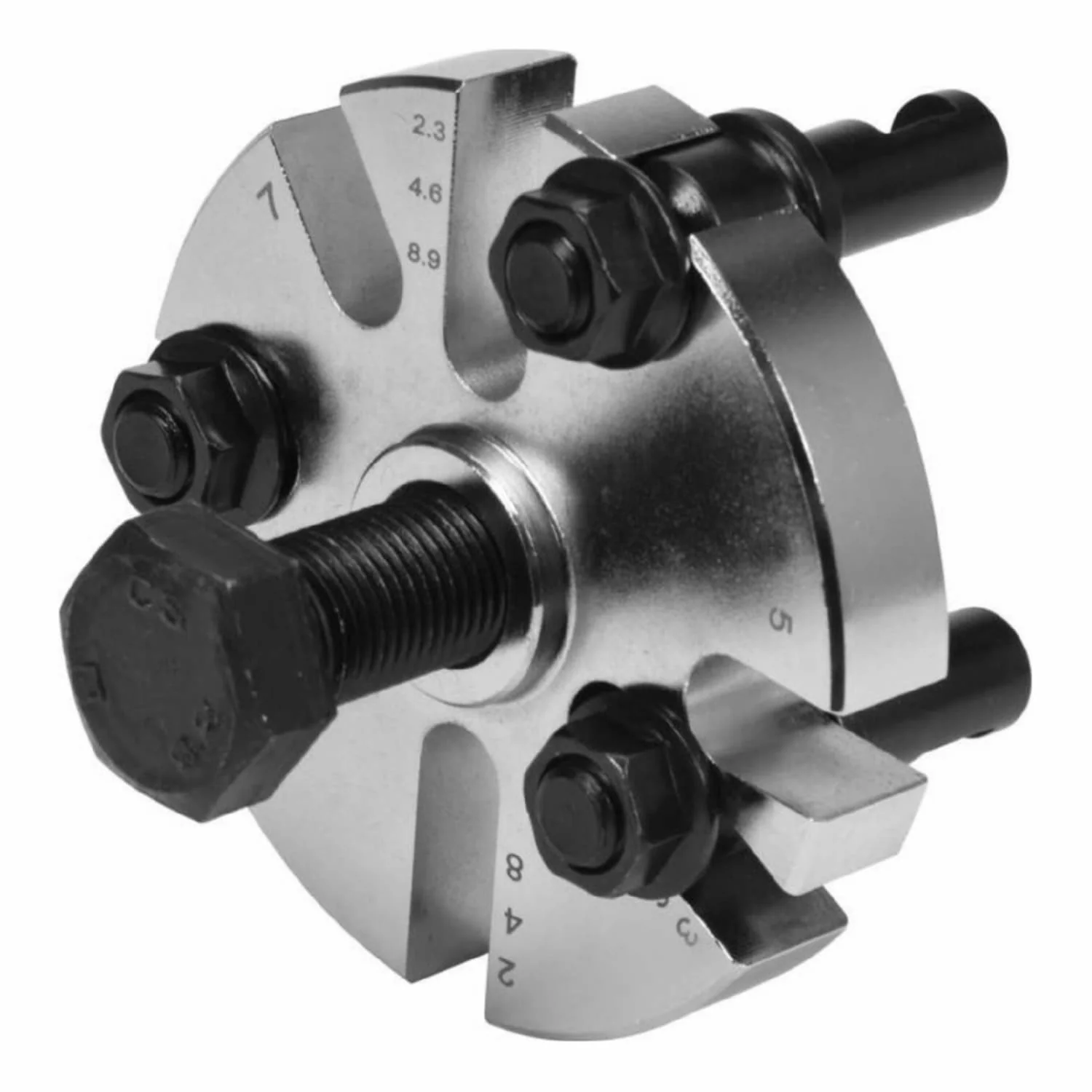 Extractor Universal De Poleas. De Acero Cromo Vanadio. Permite La Extracción Del Piñón Del Árbol De Levas. Extrae La Polea Por Los Agujeros Sin Causar Daño.