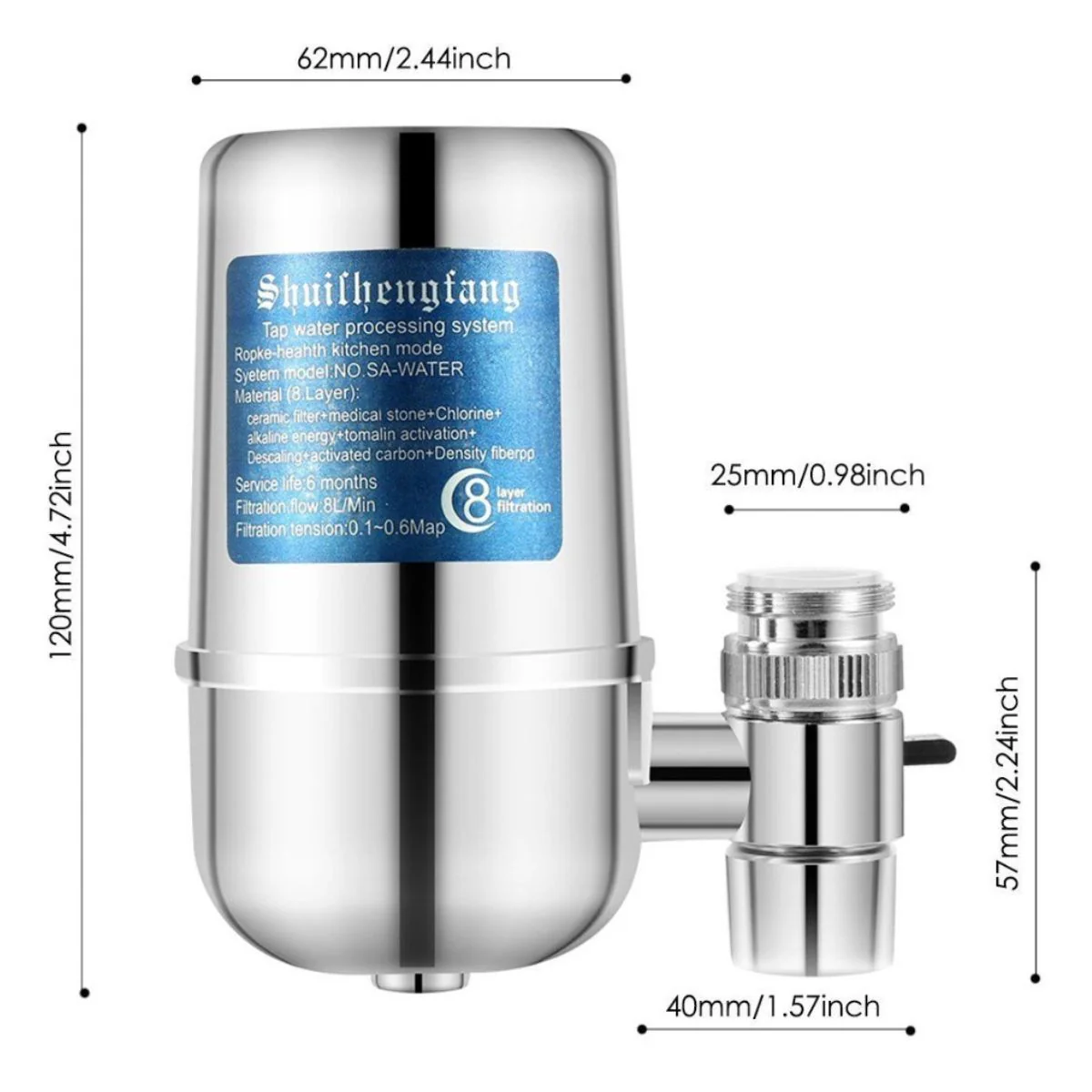 Filtro De Agua Para Grifo. Purificador De Agua De 8 Etapas Ideal Para Llave De Fregadero. - Image 3