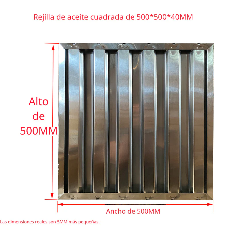Filtro De Grasa Aceite De 500X500mm (495X495mm). Para Campanas De Acero Inoxidable.