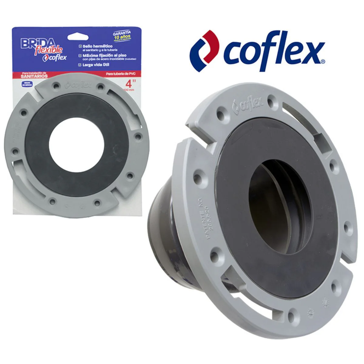 FLANGER "COFLEX" CORTO PARA INODORO 4" X 8.5 CM