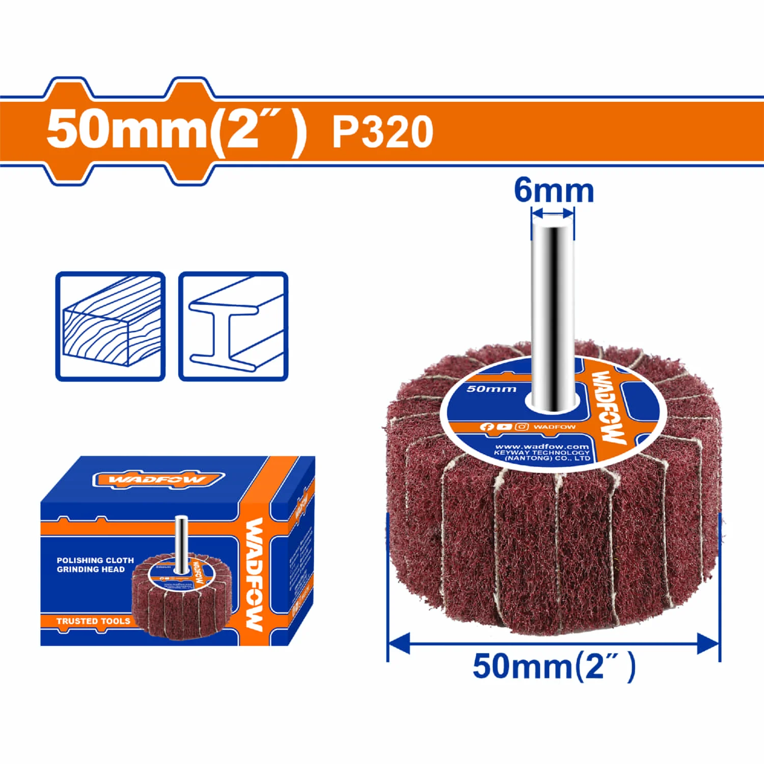 Flaps Wheels De Nylon Y Aluminio 50×25Mm (2") Con Vástago 6 Mm Para Metal Y Madera. Ideal Para Pulido. - Image 5