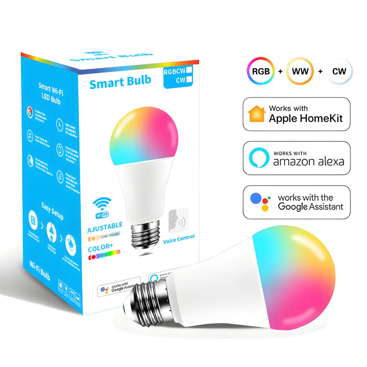 Foco Bombillo LED Inteligente Wifi 9W RGB+CW+WW. Control Por App Cozylife, Alexa Y Google Assistant. Luz Multicolor Regulable. - Image 4