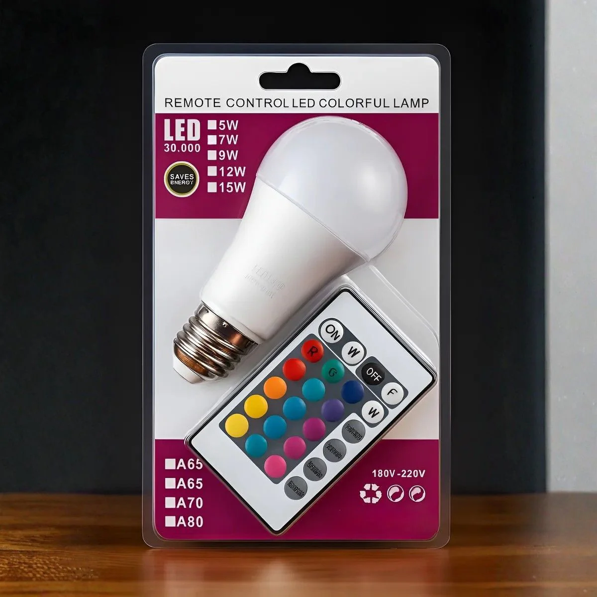 Foco Bombillo LED RGB Multicolor 10W. Luz LED Decorativa E27 Con Control Remoto.