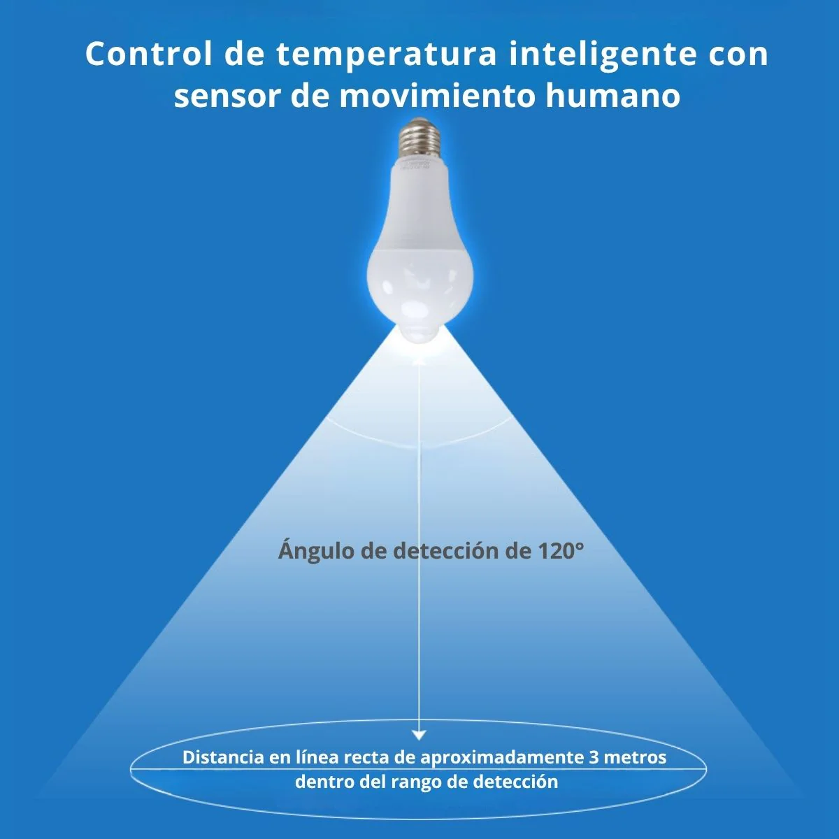 Foco Led Con Sensor De Movimiento Infrarrojo PIR De Amplio Voltaje. Bombillo E27 Ideal Para Pasillos, Escaleras, Corredores. 9W - Image 2