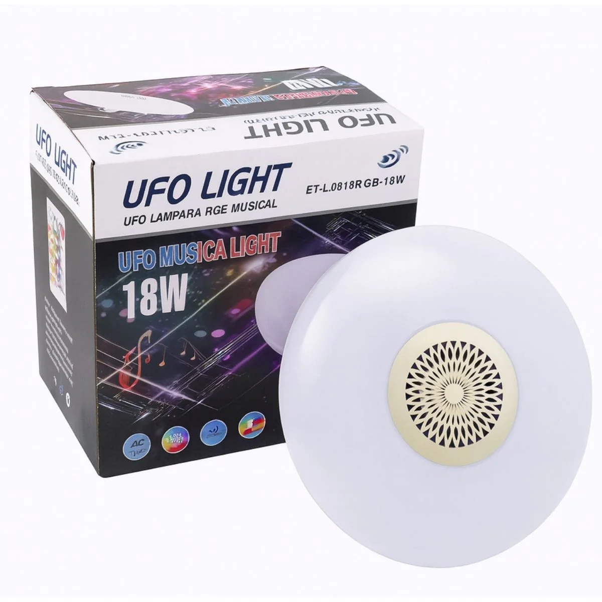 Foco LED RGB Y Luz Blanca 6500K Bluetooth Con Bocina. Lámpara Socket E27 Con Control Remoto. Bombillo Para Salas, Habitaciones, Gamers. 18W.6.3” (16CM) - Image 5