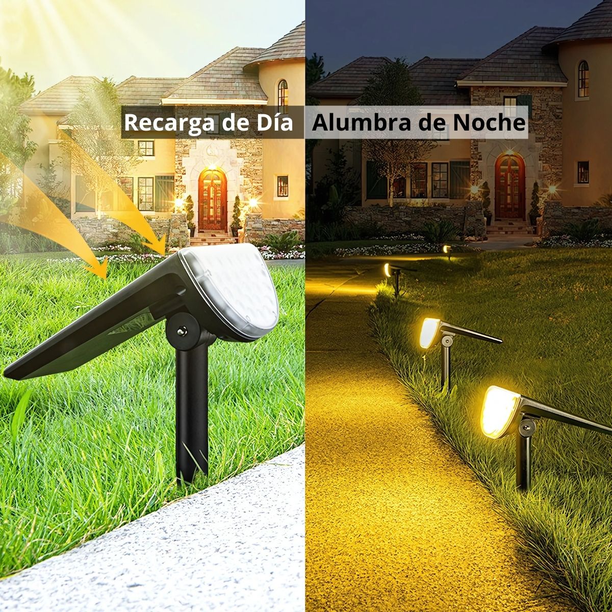 Foco Solar LED Exterior Resistente Al Agua Con Cabezal Ajustable. Lámpara Para Jardín Luz Cálida Autorecargable. (Hasta 10 Horas) - Image 4