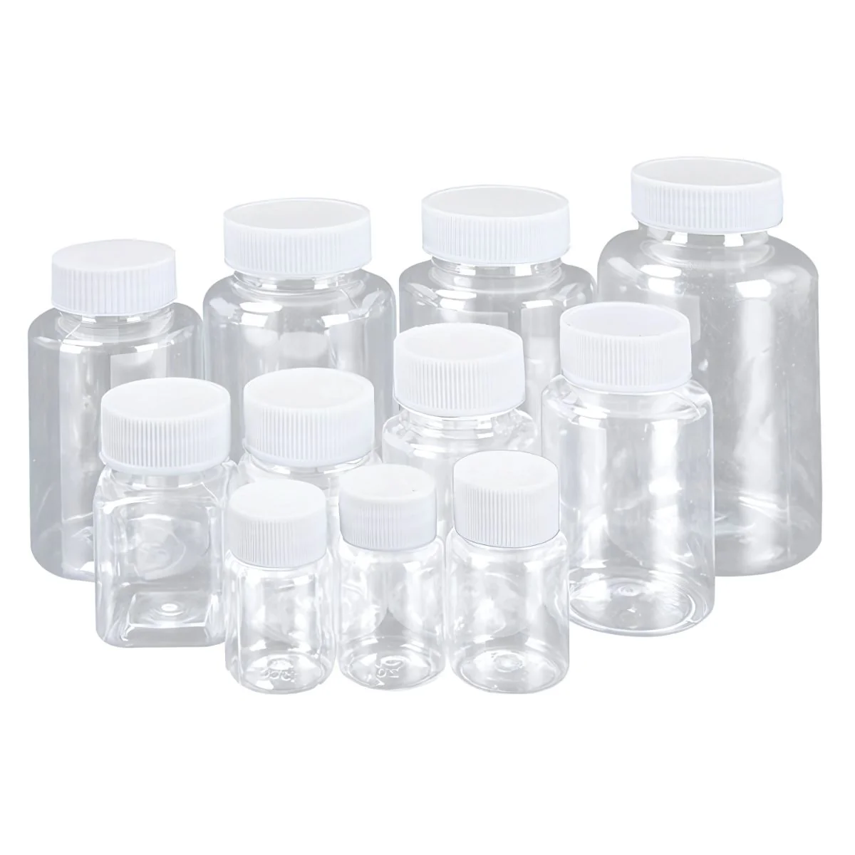 Frascos Botellas Plásticas Transparentes Con Tapa Rosca Blanca. Envases Multiusos Portatiles. (Unidad)
