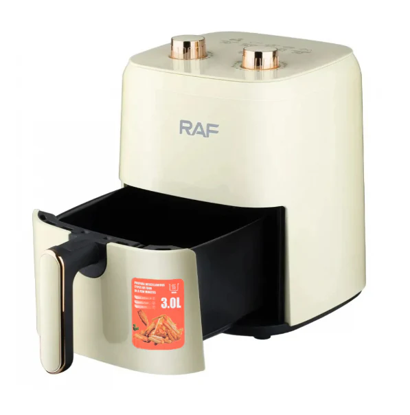 Freidora De Aire 3L 1300W 110V 60Hz Control De Perilla Antiadherente 360° Multipropósito Aceite 80% Air Fryer