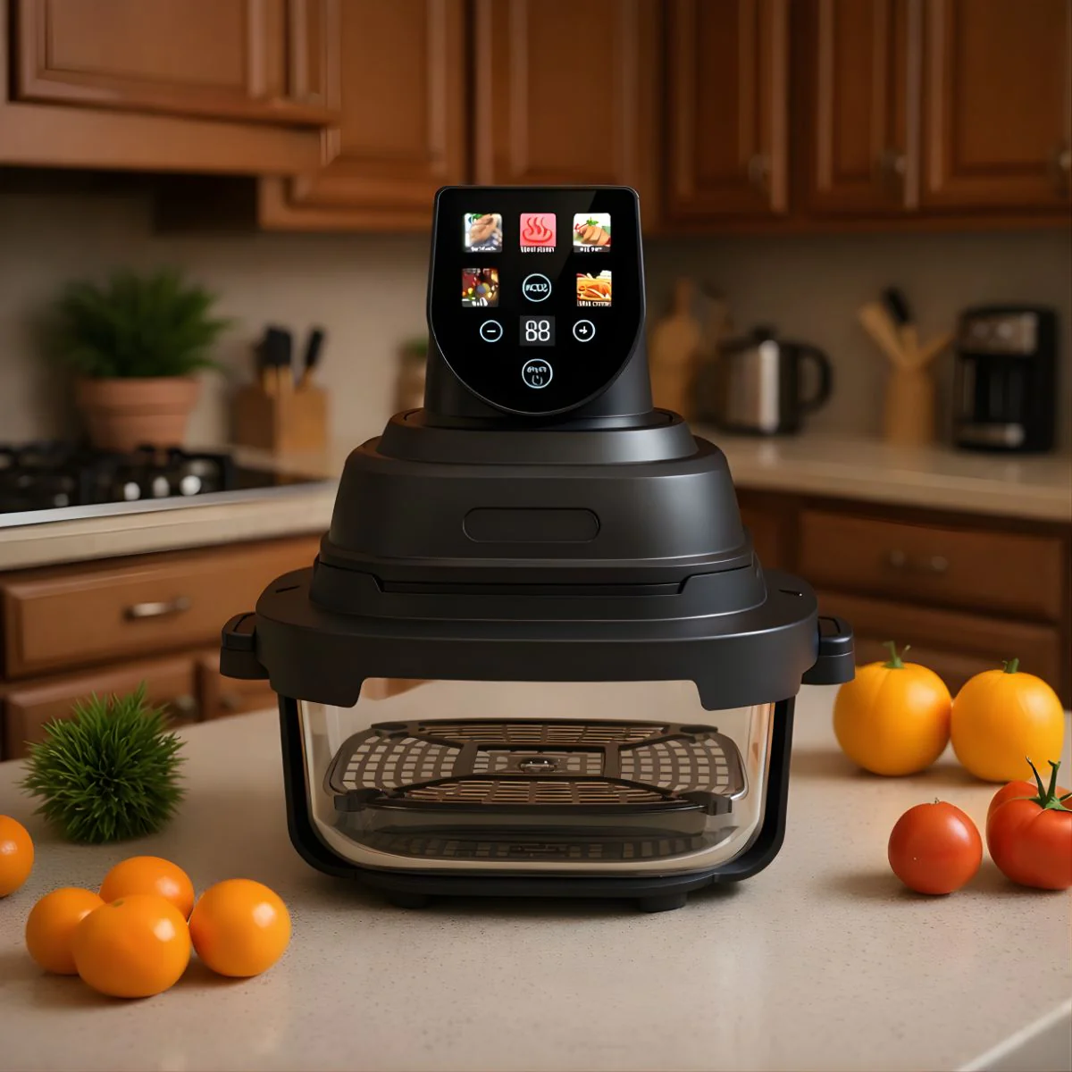 Freidora De Aire Digital 5L Con Recipientes. Air Fryer De Vidrio 110V. 2 Recipientes Y 2 Tapas - Image 4