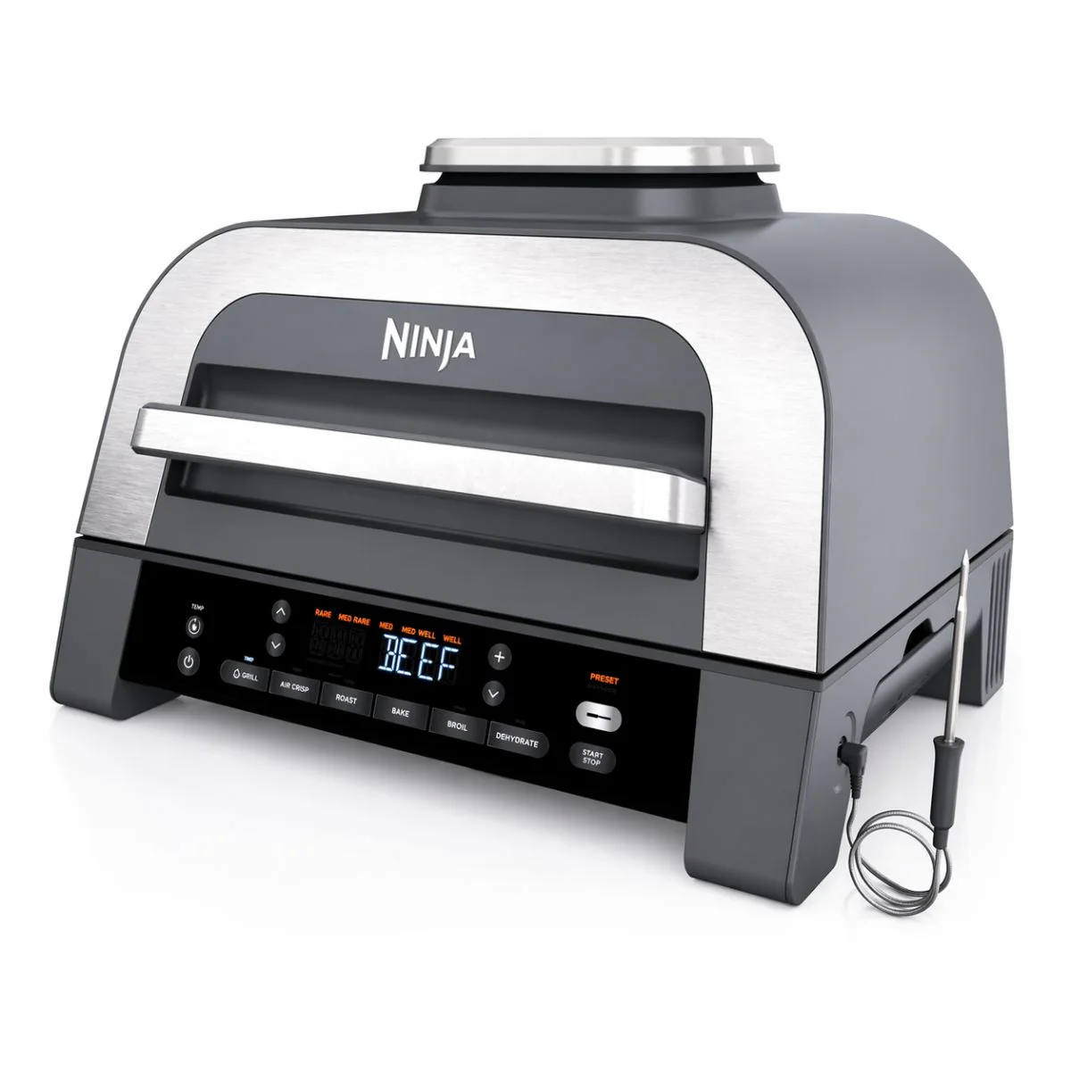 Freidora De Aire Y Parrilla Eléctrica Multifunción 6 En 1 Ninja Foodi Smart XL Con Termómetro Inteligente Integrado.