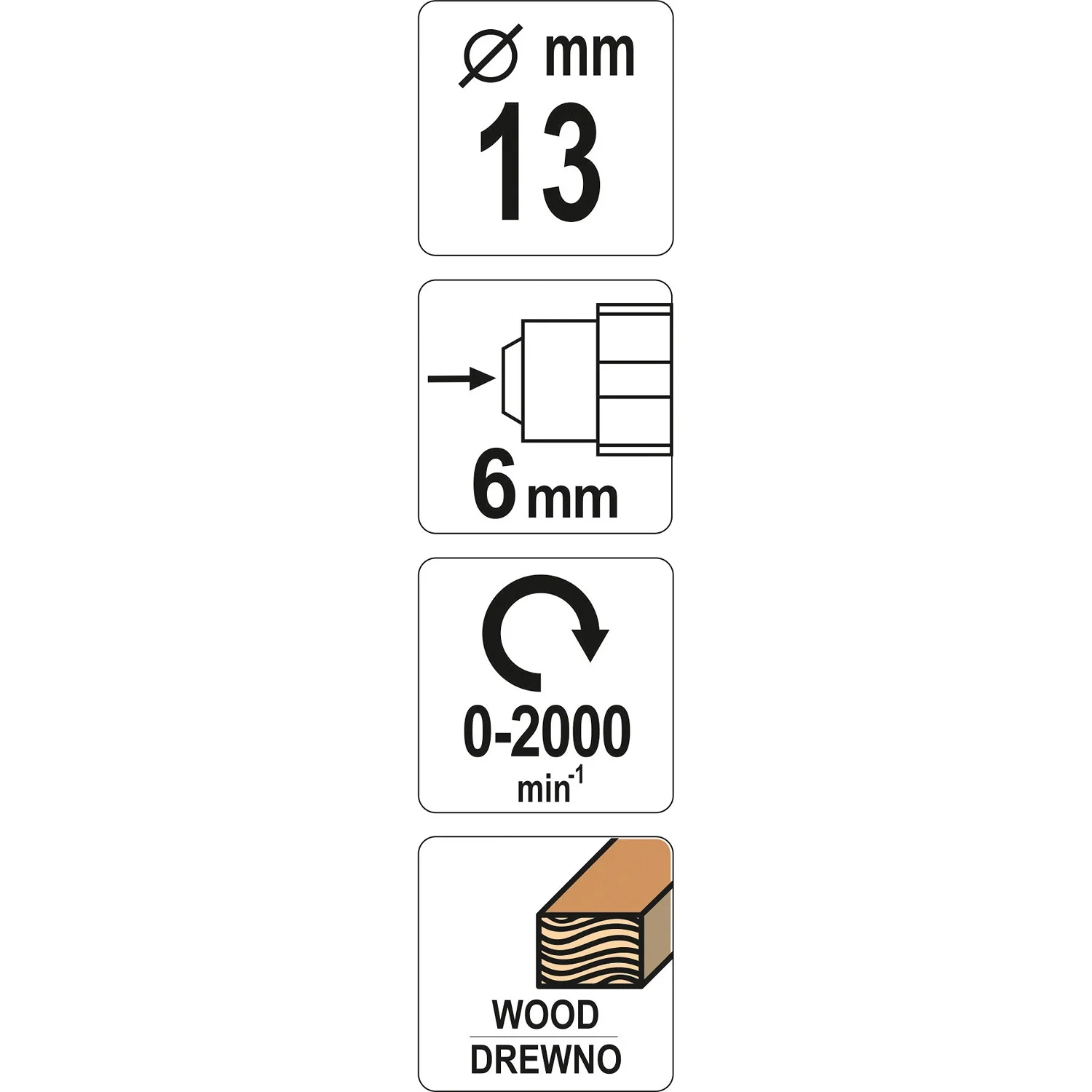 Fresa Lima Rotativa 13Mm Para Madera Vástago 6Mm. Para Motortool, Dremel - Image 4