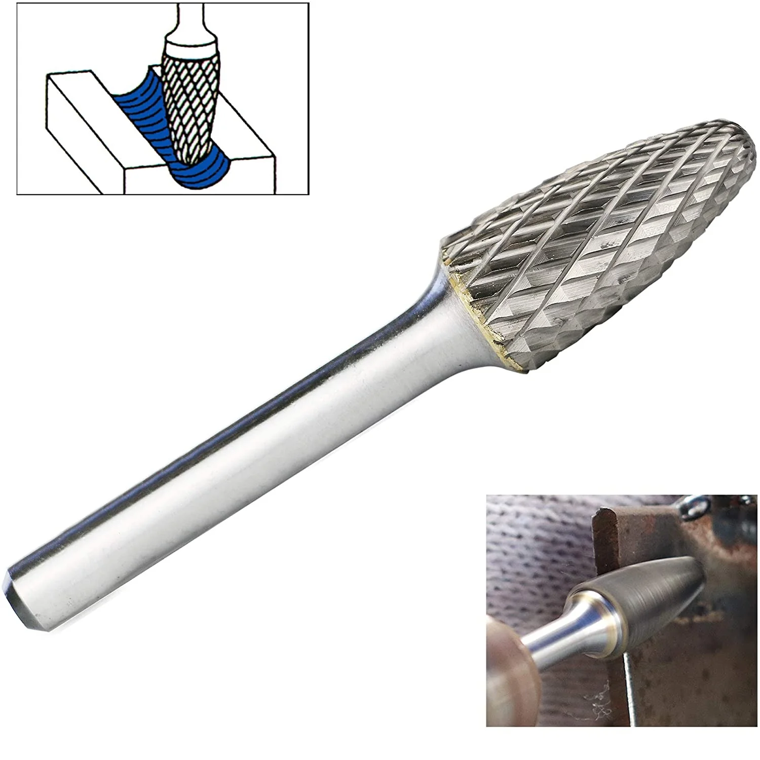 Fresa Lima Rotativa De Carburo De Tungsteno Ovalada Vastago 6Mm. Para Motortool - Image 2