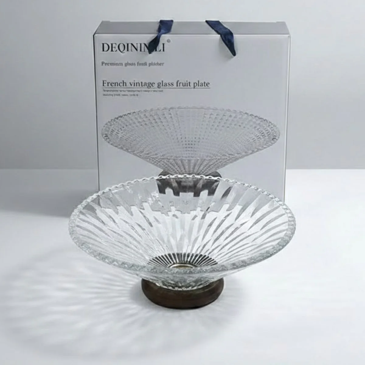 Frutero De Vidrio Con Base Elevada Estilo Clásico. Centro De Mesa Elegante Para Frutas, Postres Y Decoración 9.8” (25Cm) - Image 2