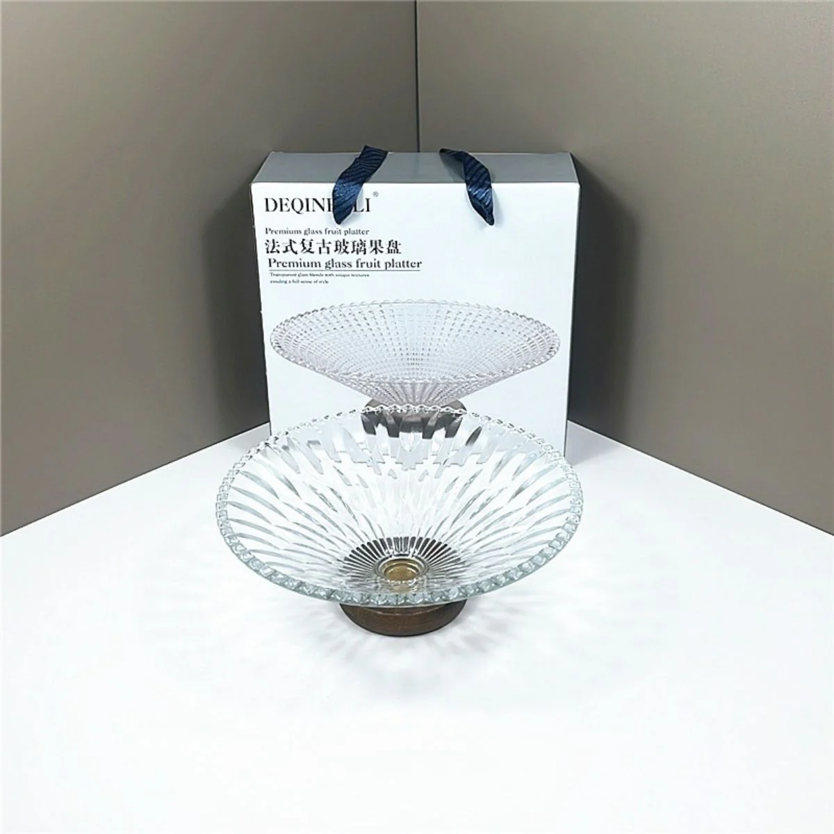 Frutero De Vidrio Con Base Elevada Estilo Clásico. Centro De Mesa Elegante Para Frutas, Postres Y Decoración 9.8” (25Cm) - Image 3