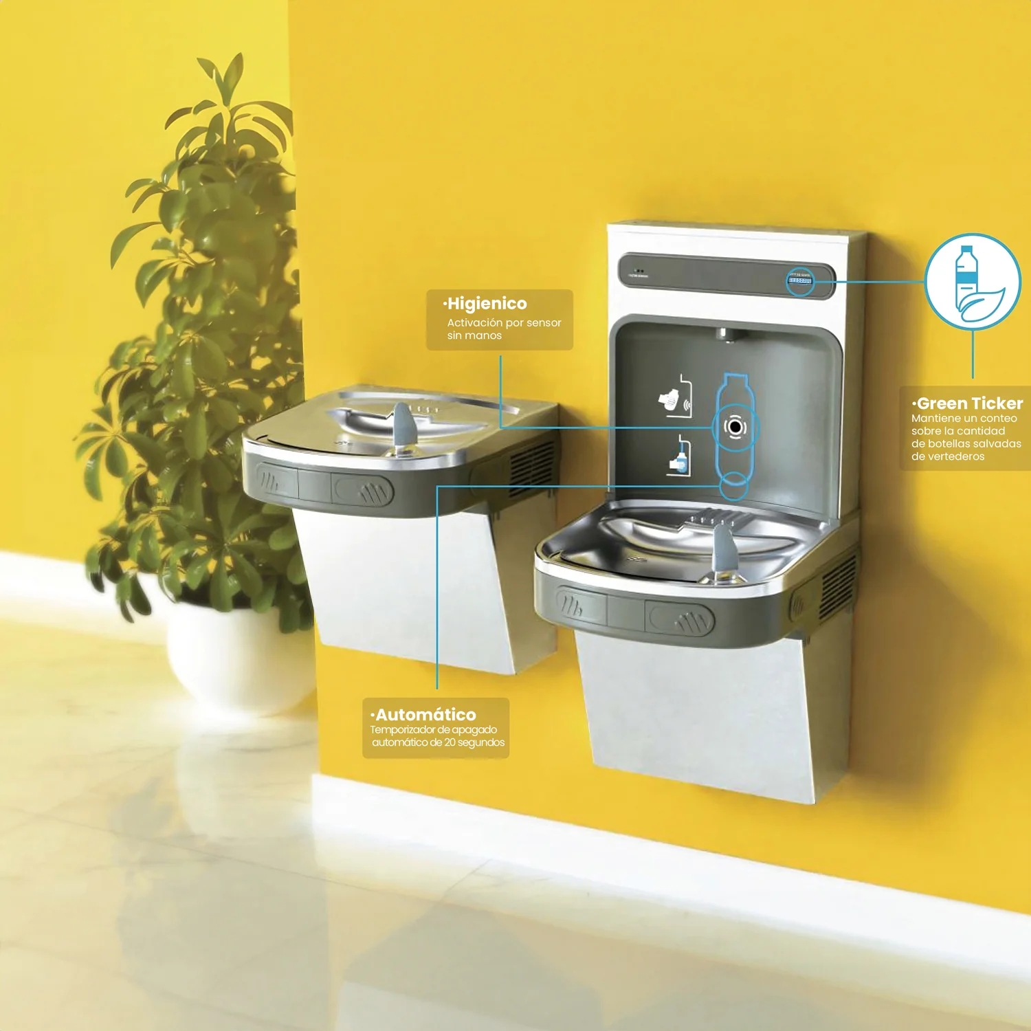 Fuente De Agua De Pared Dispensador Con Llenador De Botella. Bebedero - Image 3