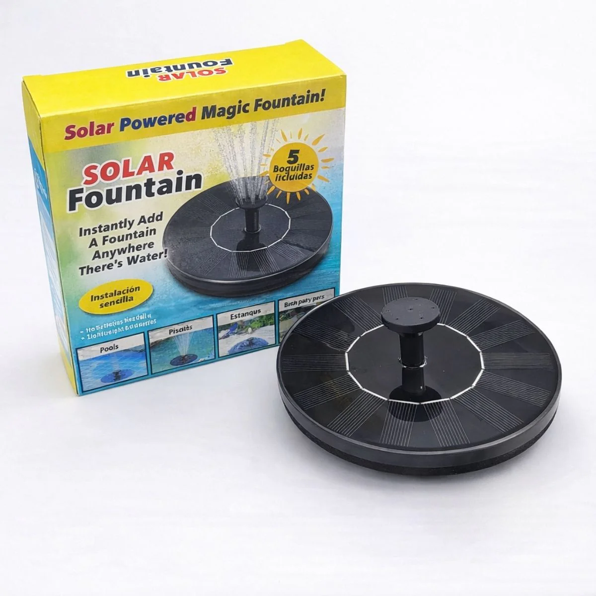 Fuente Solar Flotante Para Estanques Y Piscinas 6.3” (16Cm). Fuente De Agua Para Jardín Con Panel Solar. Decoración Para Pájaros, Lagos Y Albercas - Image 3