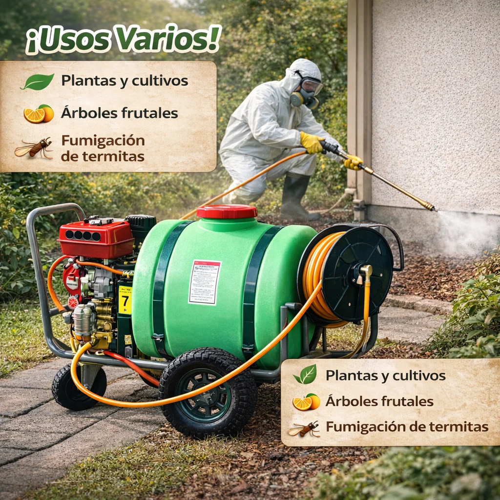 Fumigadora Agrícola De Gasolina 160 L Con Ruedas. Bomba De Fumigación Para Cultivos. Pulverizador De Motor Motofumigadora - Image 2
