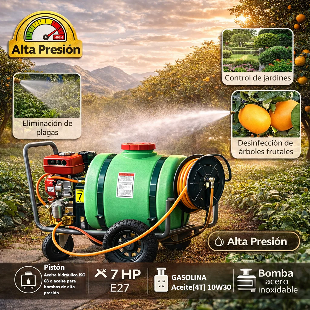 Fumigadora Agrícola De Gasolina 160 L Con Ruedas. Bomba De Fumigación Para Cultivos. Pulverizador De Motor Motofumigadora - Image 4