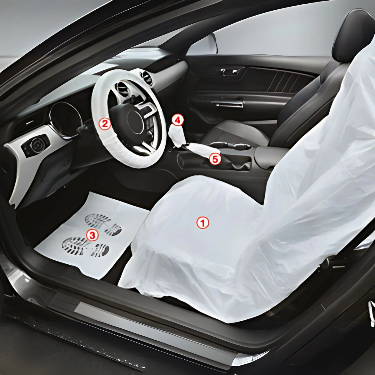Fundas Desechables Para Interior De Auto. (Set 5 En 1). Cobertores Plásticos Para Interior De Carro. - Image 2