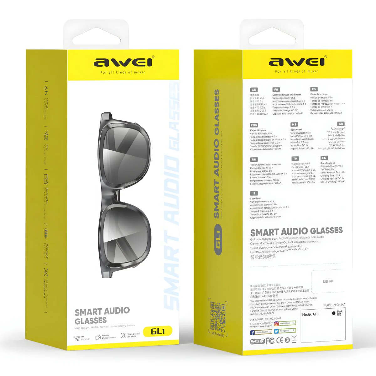 Gafas Inteligentes Con Audio Bluetooth 5.4. Lentes De Sol Con Altavoces Integrados Y Asistente IA. Smart Glasses Con Traducción En Tiempo Real Y Control Táctil. - Image 3