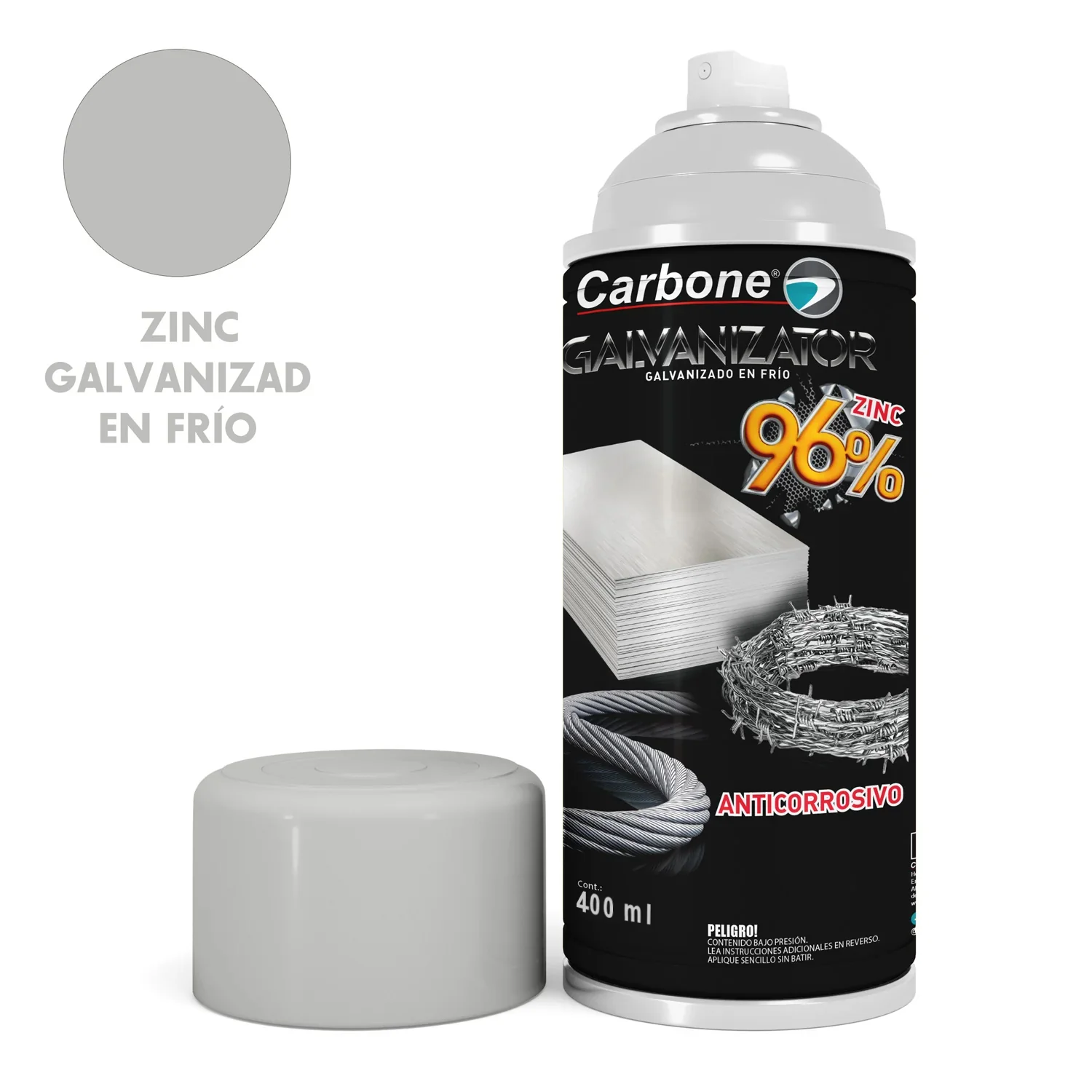 Galvanizado En Frio Spray Galvanizator Aerosol 400Ml. Potente Anticorrosivo 96% Zinc Puro - Image 3