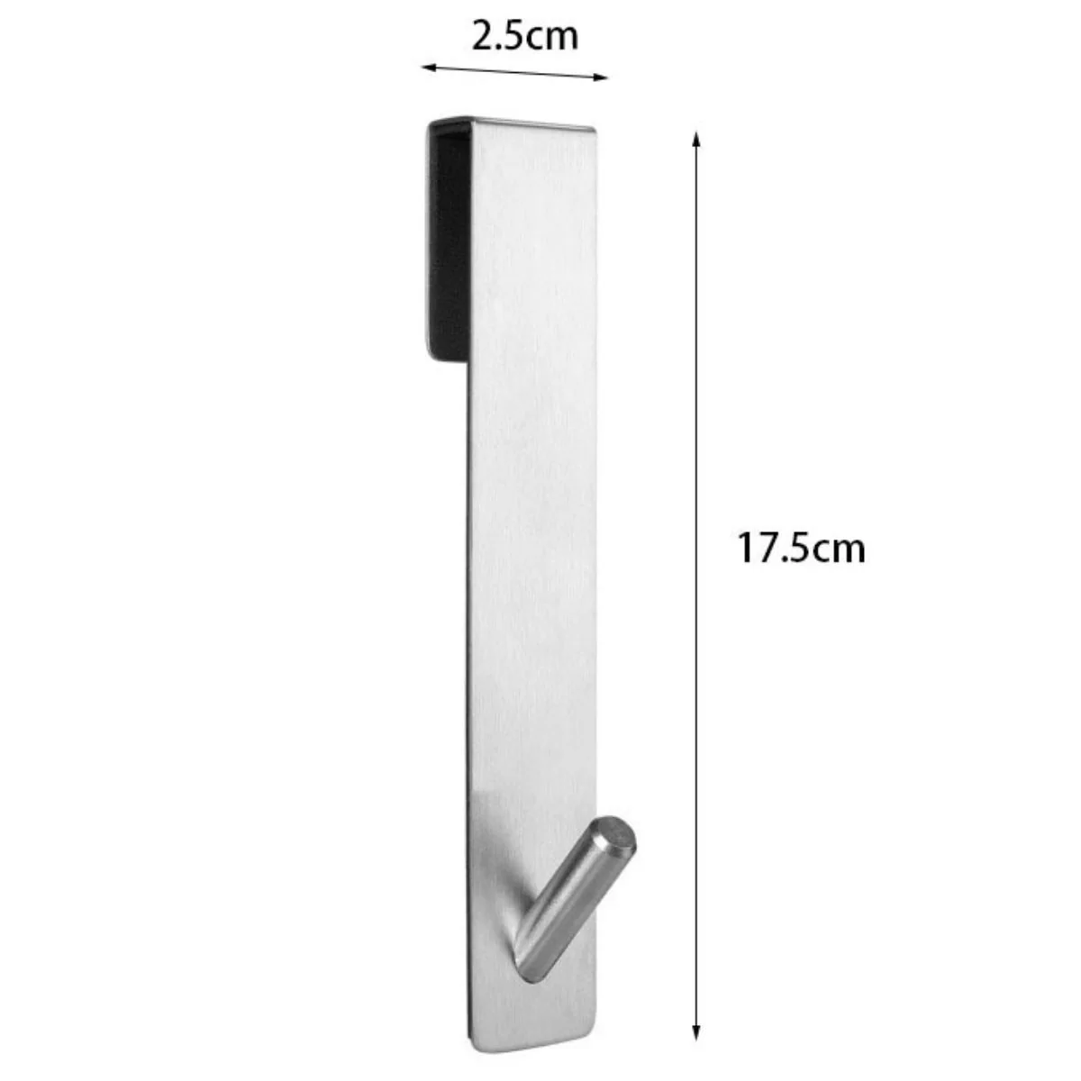 Gancho Colgante Para Puertas De Vidrio De Baño 17.5X 2.5 Cm Color Silver. Acabado Para Vidrio Sin Marco De Hasta 2.5 Cm De Espesor - Image 3