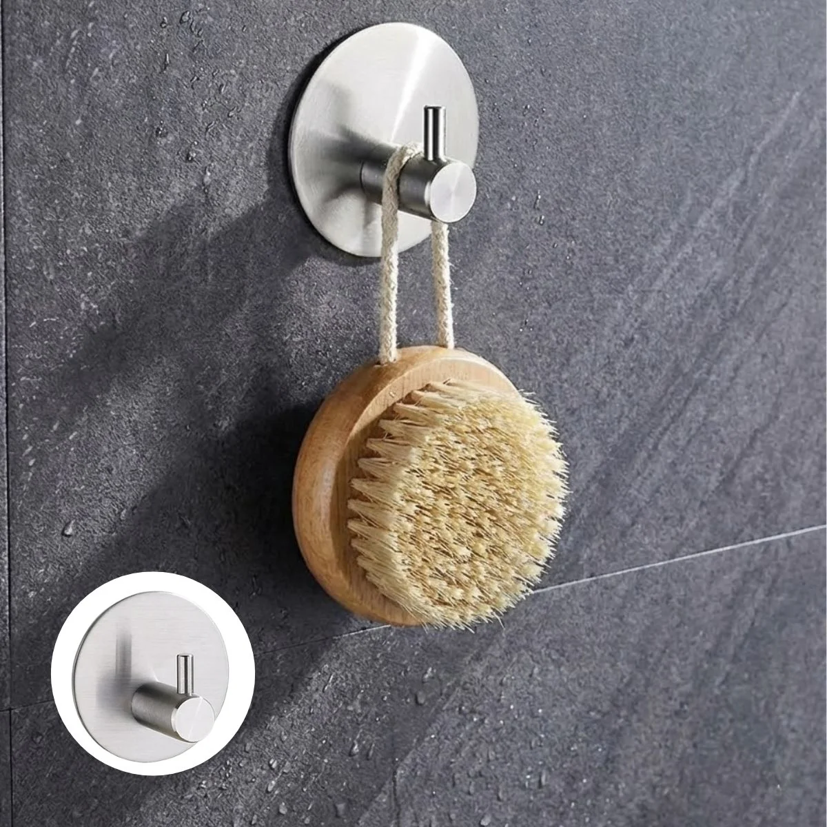 Gancho De Acero Inoxidable 304 Adhesivo 3M Redondo 4.5×4.5Cm Para Baño, Cocina Y Múltiples Espacios. Gancho Para Guindar.