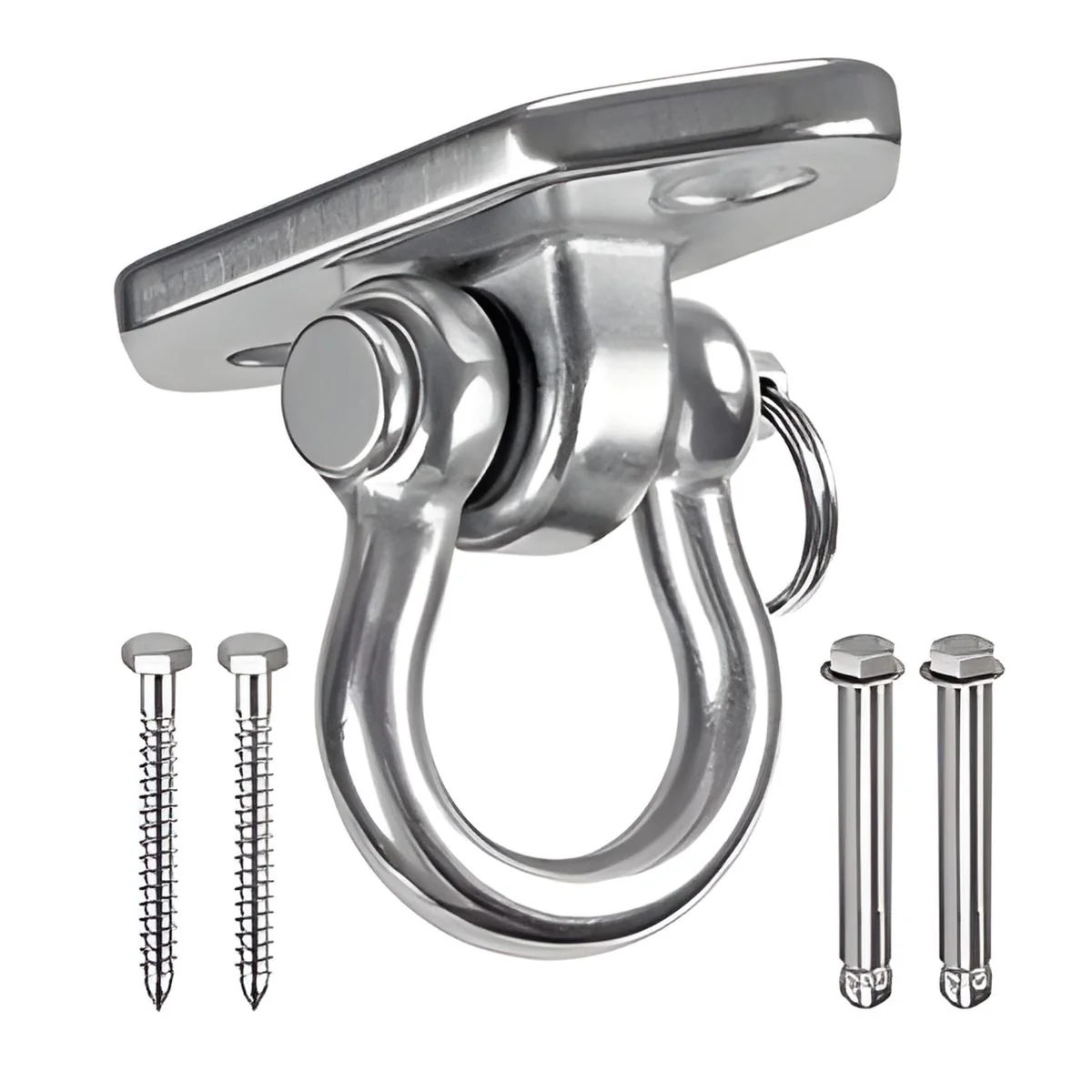 Gancho Para Hamaca, Columpio Y Sacos De Boxeo En Acero Inoxidable (70X40mm) Con Tornillos Para Madera Y Concreto Soporte De Suspensión. Perno Para Sillas Colgantes.(1 Und) - Image 2