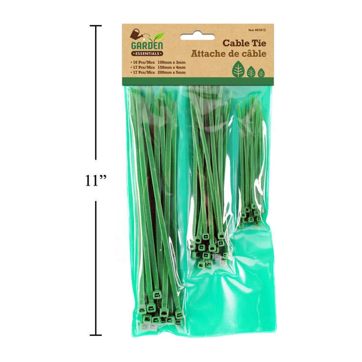 Garden E. 50 Piezas De Zunchos Verdes, Bolsa De Pvc Con Cabezal - Image 4