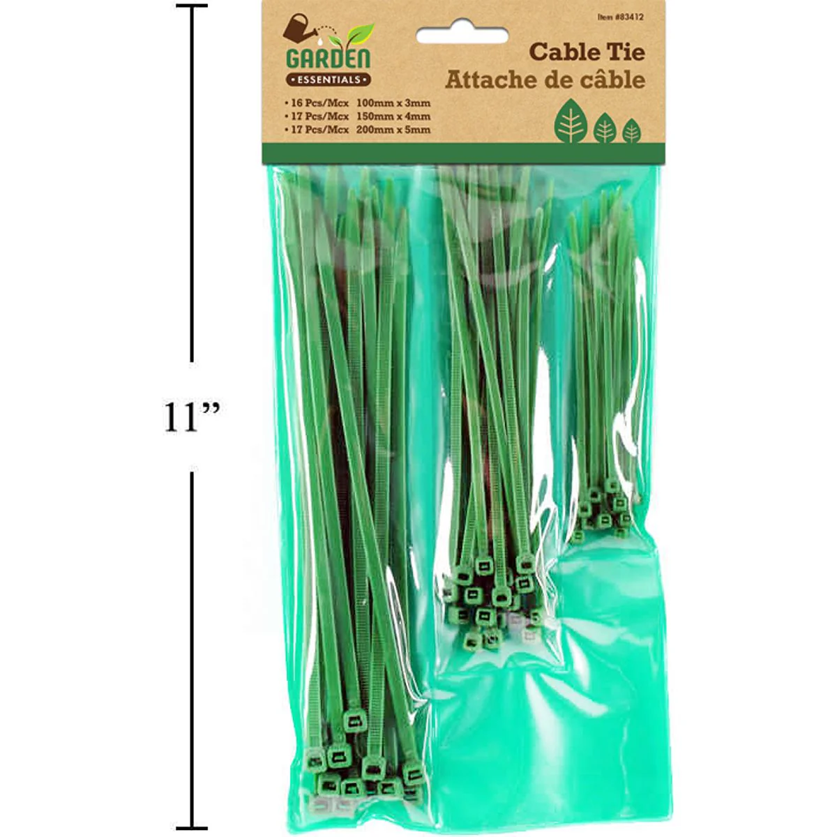 Garden E. 50 Piezas De Zunchos Verdes, Bolsa De Pvc Con Cabezal - Image 6
